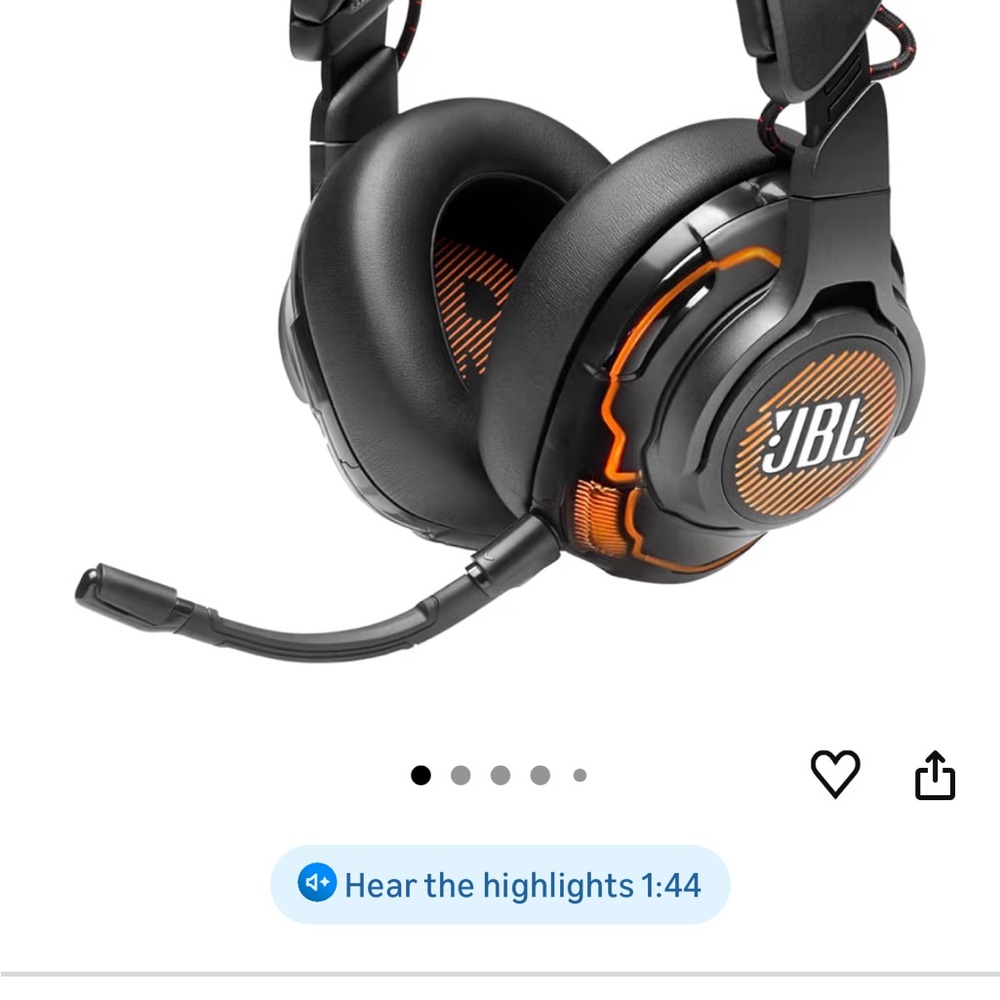 JBL Quantum One Black and Orange Headset